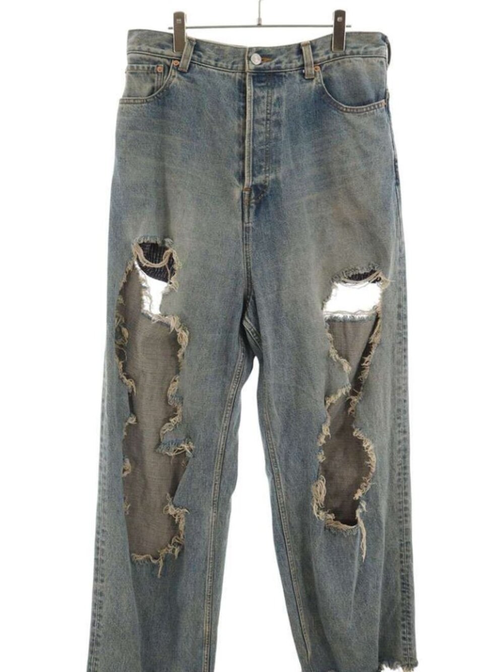 Balenciaga Distressed Layered Denim Pants